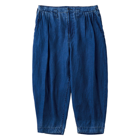 INDIGO LINEN BEBOP PANTS