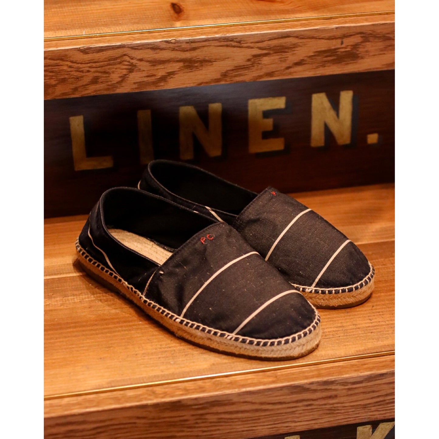 "KYOTO EXCLUSIVE" CUSTOM ESPADRILLES (MEN’S) FISHERMAN’S LINEN -NAVY-