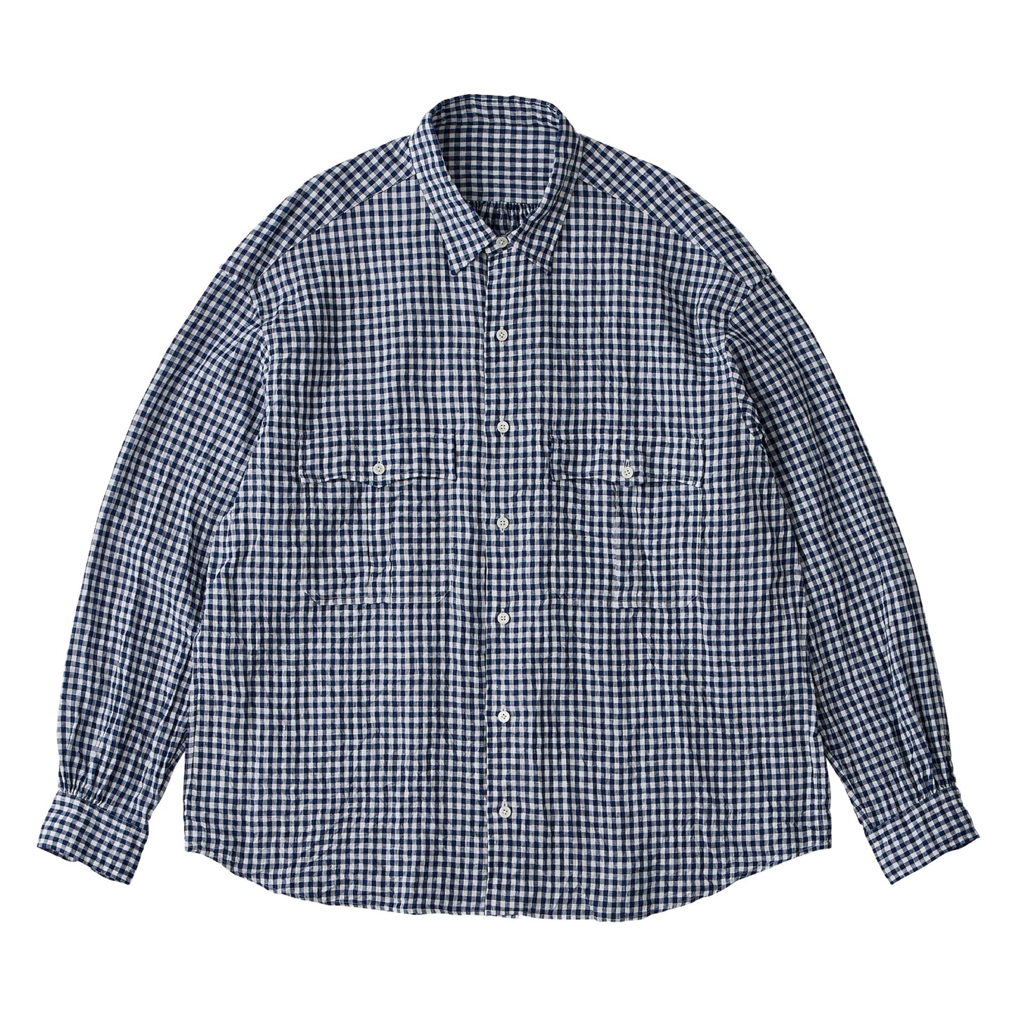 ROLL UP LINEN GINGHAM CHECK SHIRT