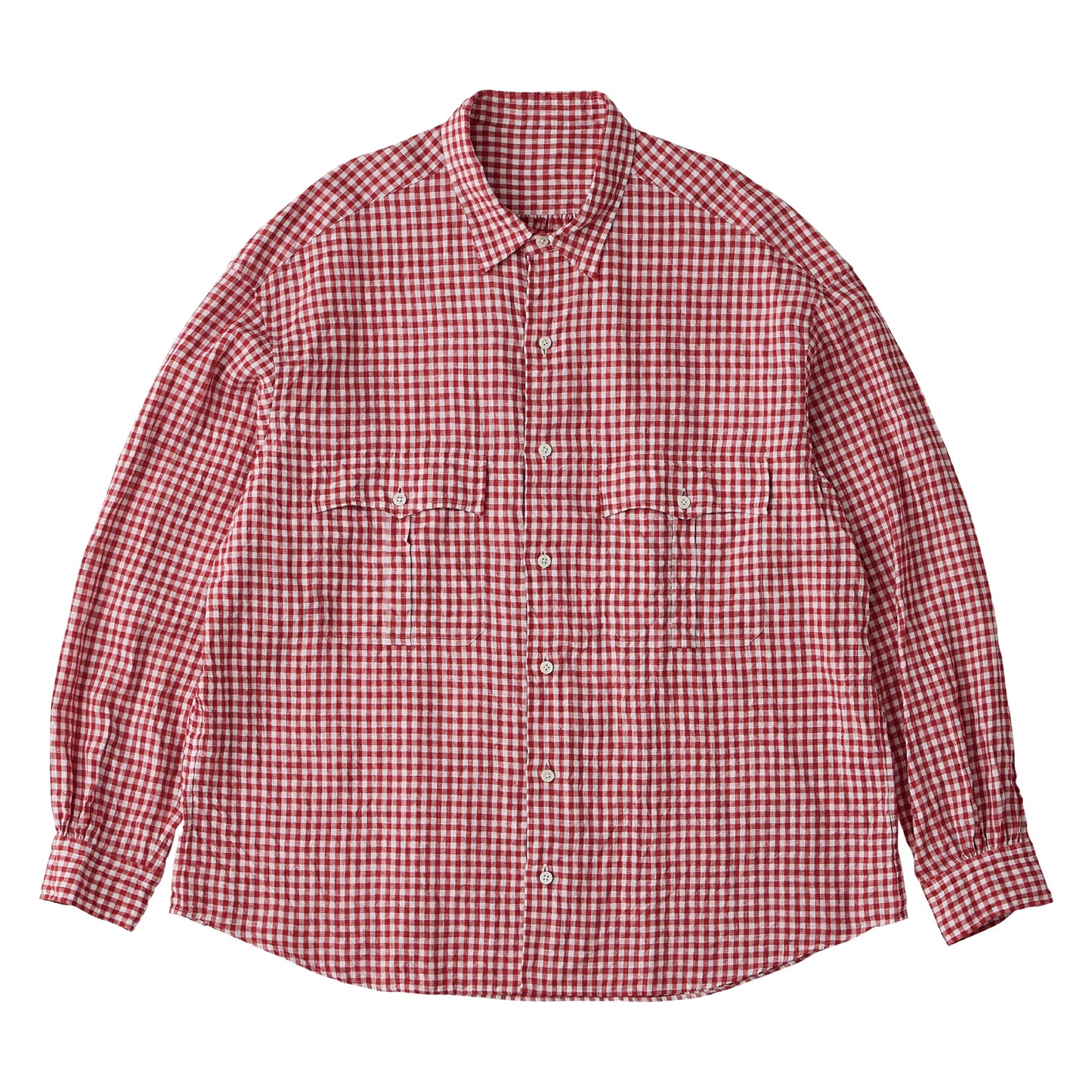 ROLL UP LINEN GINGHAM CHECK SHIRT