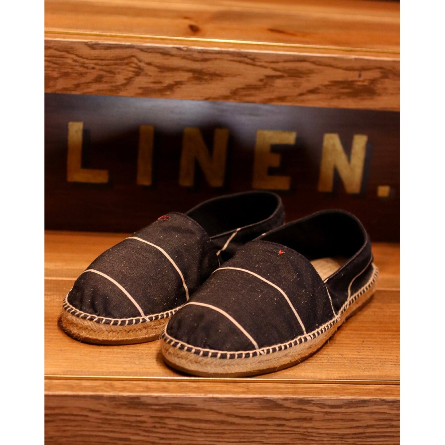 "KYOTO EXCLUSIVE" CUSTOM ESPADRILLES (MEN’S) FISHERMAN’S LINEN -NAVY-