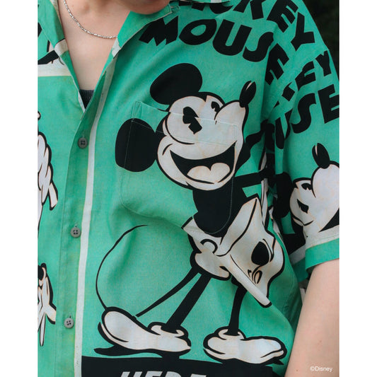 DISNEY VINTAGE POSTER PC ALOHA COLLECTION ALOHA SHIRT MICKEY & GUITAR