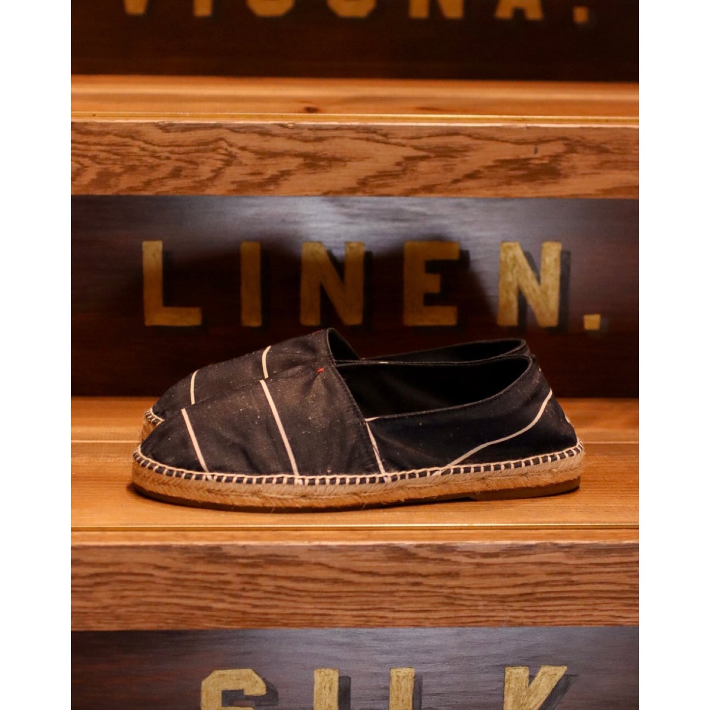 "KYOTO EXCLUSIVE" CUSTOM ESPADRILLES (MEN’S) FISHERMAN’S LINEN -NAVY-