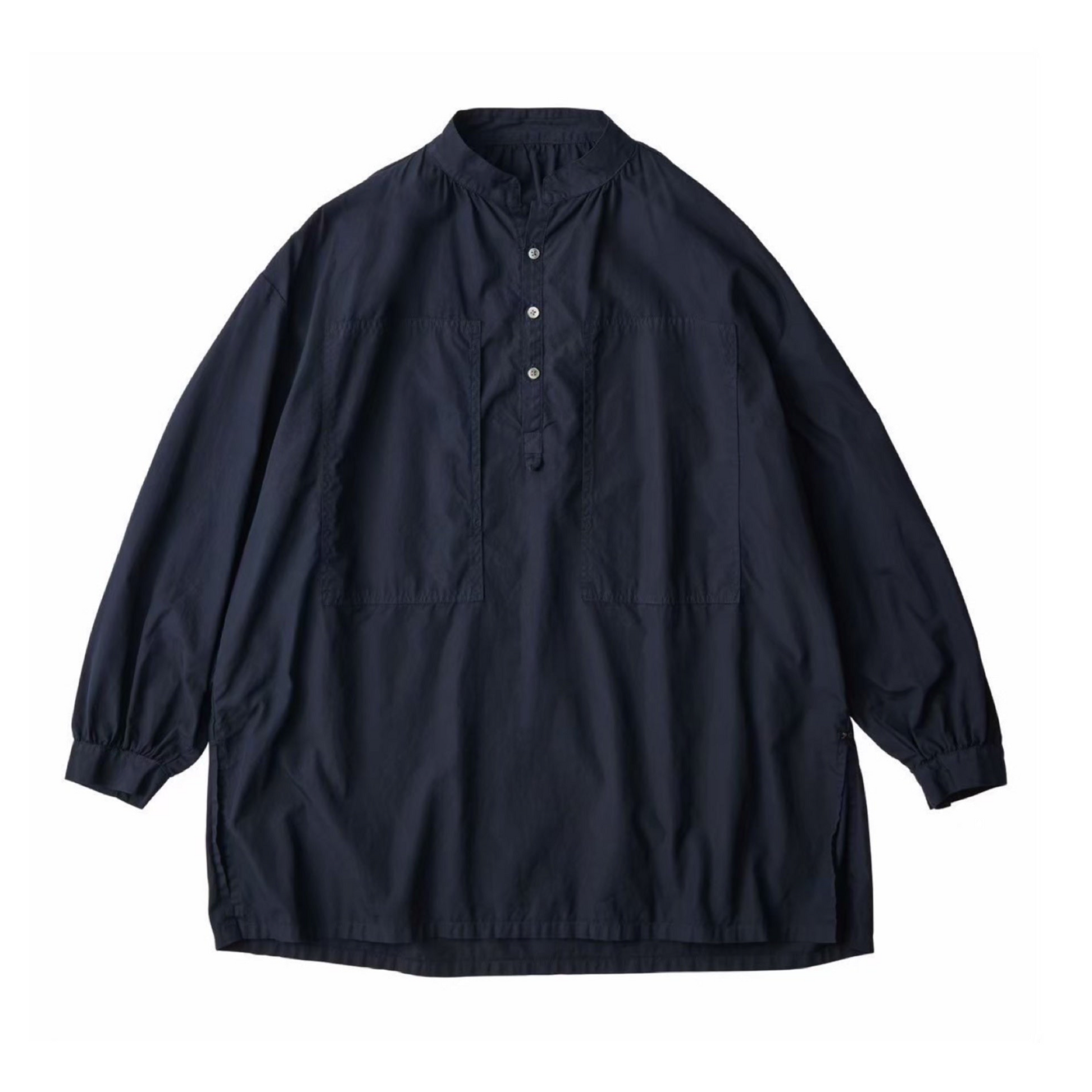 STAND COLLAR LONG SMOCK SHIRT WATCH CHAIN ITEM (NILE GIZA