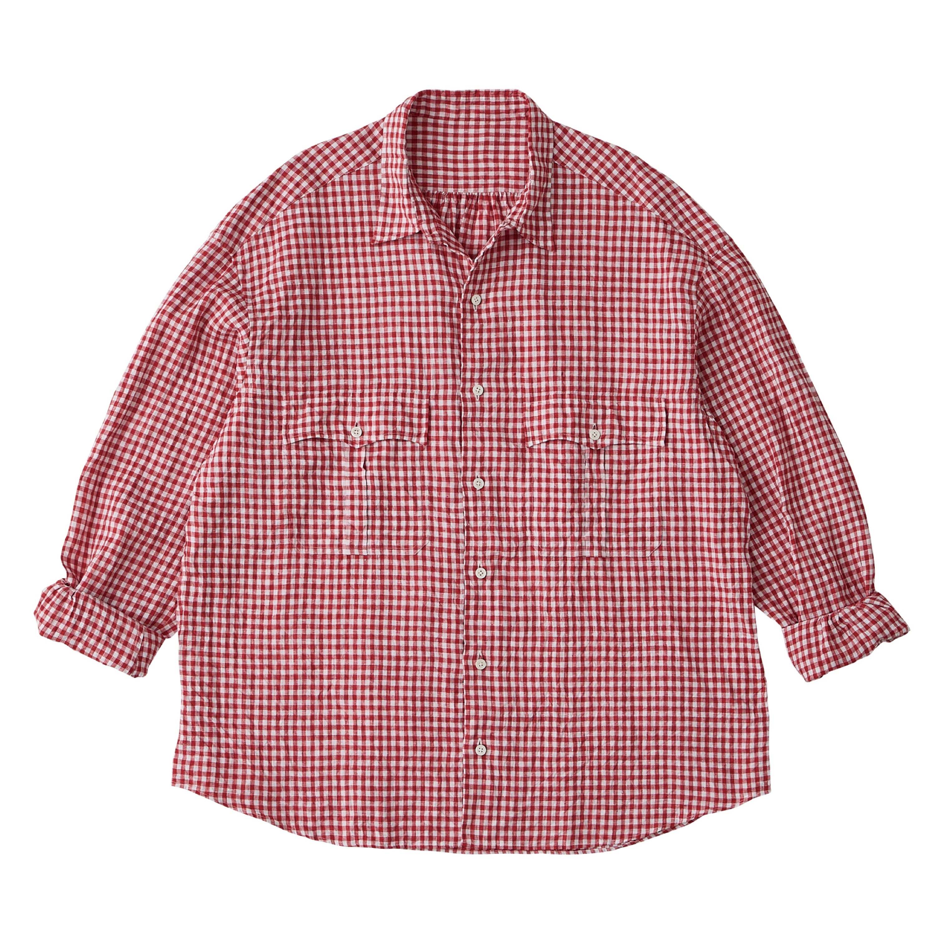 ROLL UP LINEN GINGHAM CHECK SHIRT – PORTER CLASSIC KYOTO