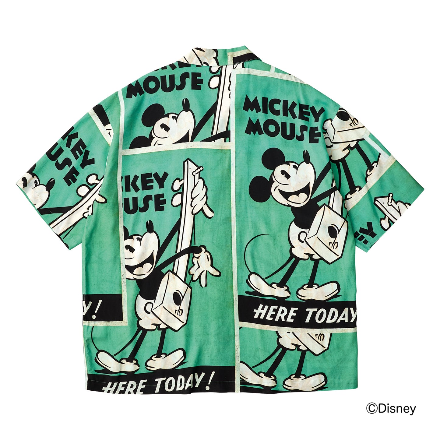 DISNEY VINTAGE POSTER PC ALOHA COLLECTION ALOHA SHIRT MICKEY & GUITAR