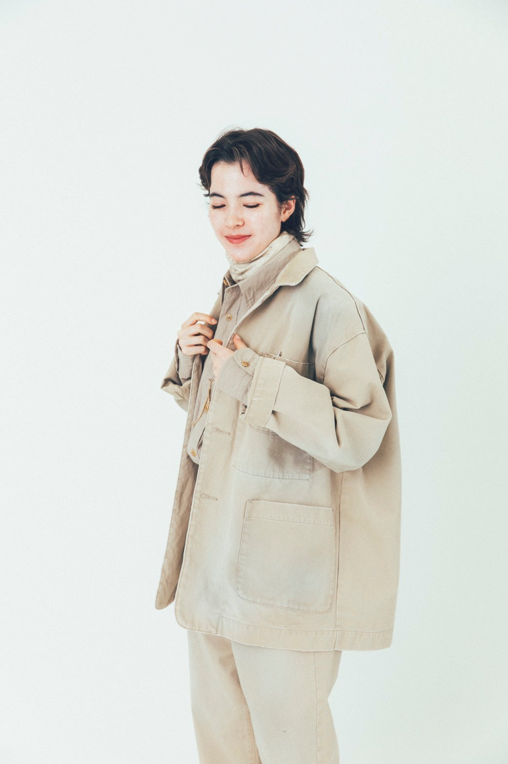 CHINO VINTAGE JACKET -KHAKI-