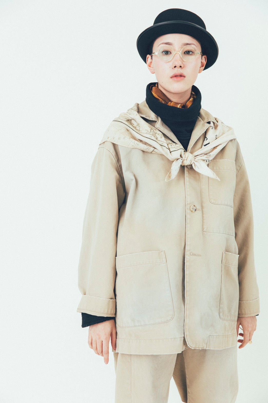CHINO VINTAGE JACKET -KHAKI-