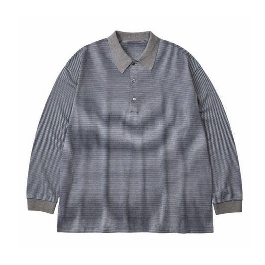 H/W BEATNIK BORDER LONG SLEEVE POLO SHIRT