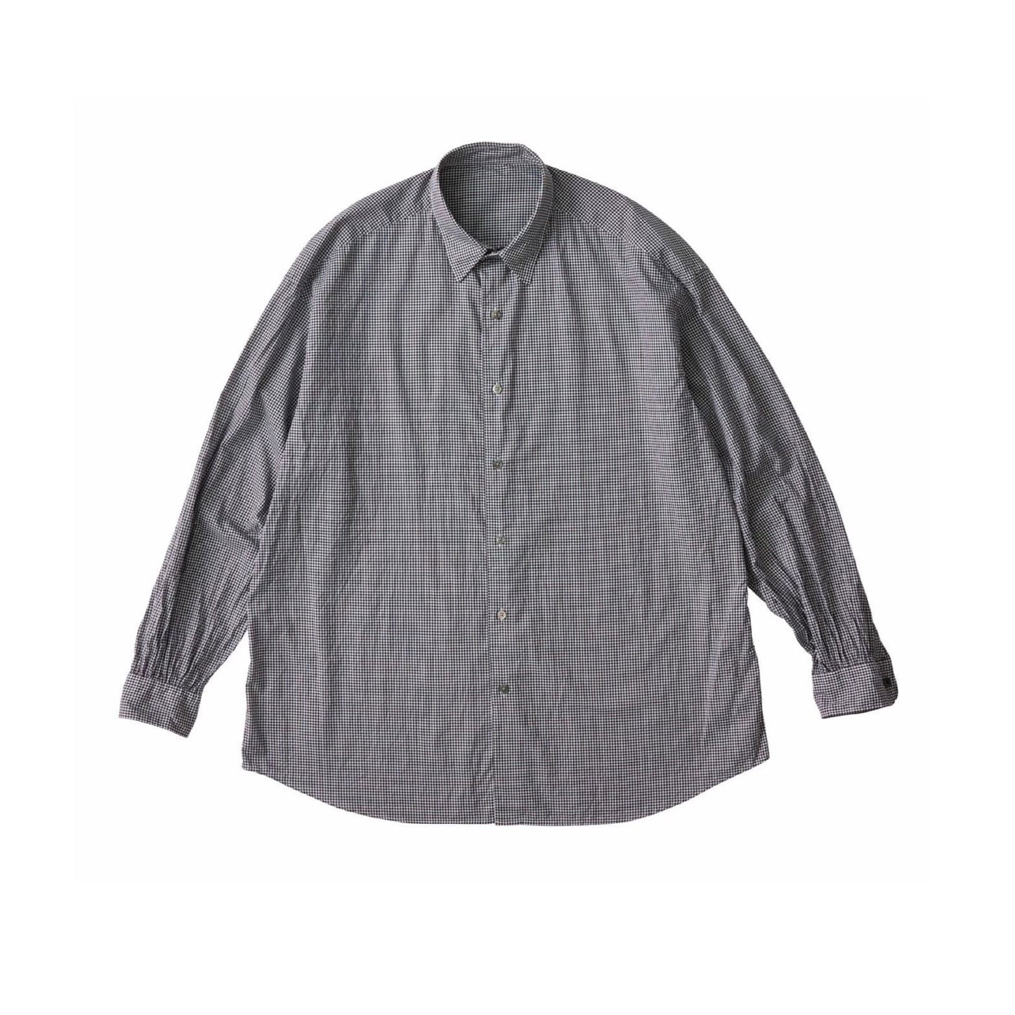 DIRECTOR’S GINGHAM CHECK  SHIRT (PC ORIGINAL 140/2) W/GOLD CUFFLINKS