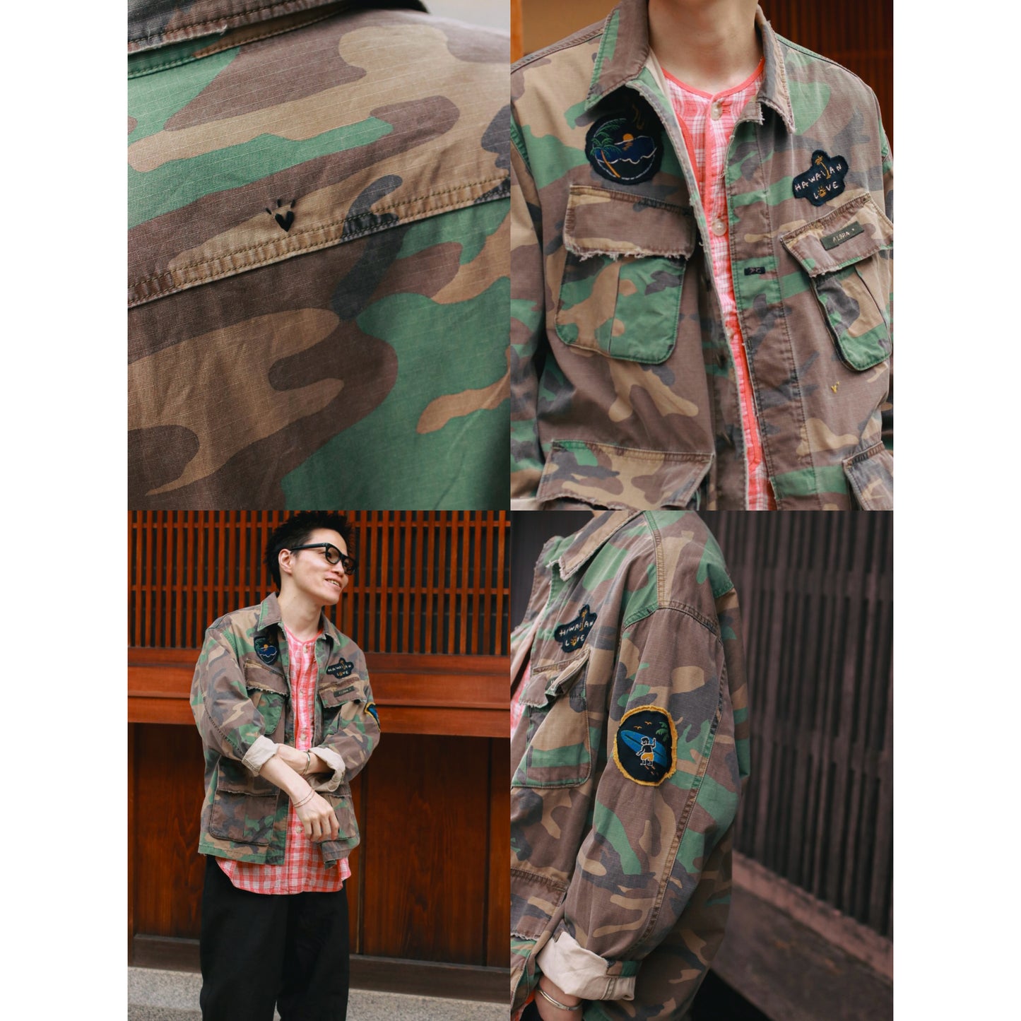 "PC EXCLUSIVE" ALOHA CAMOUFLAGE MILITARY JACKET CUSTOM