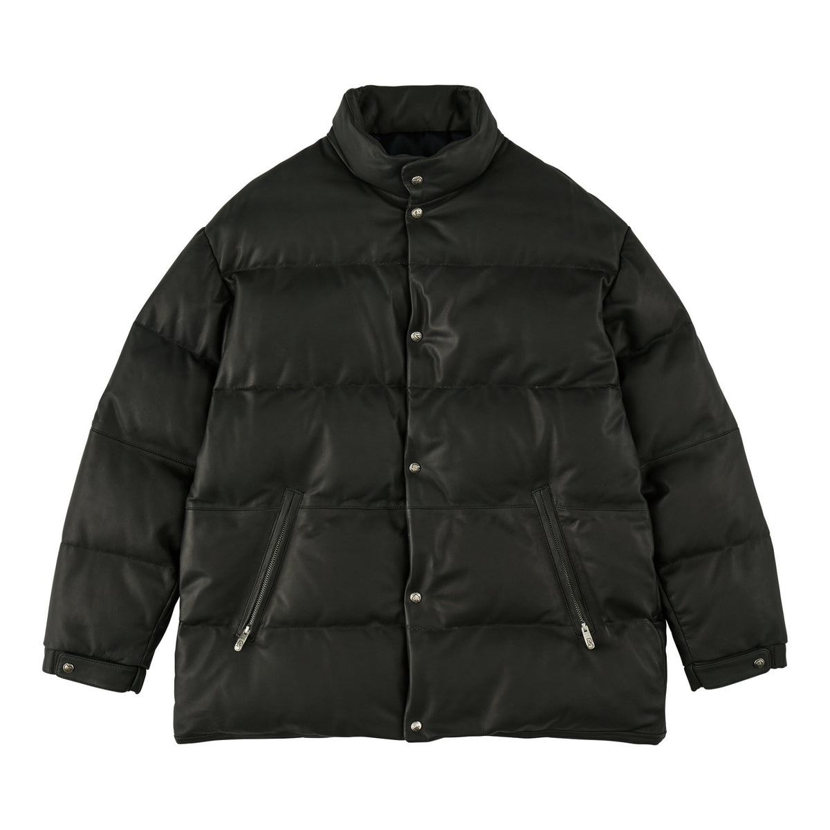 LEATHER DOWN JACKET W / LOVE & PEACE SILVER (ENTREFINO)