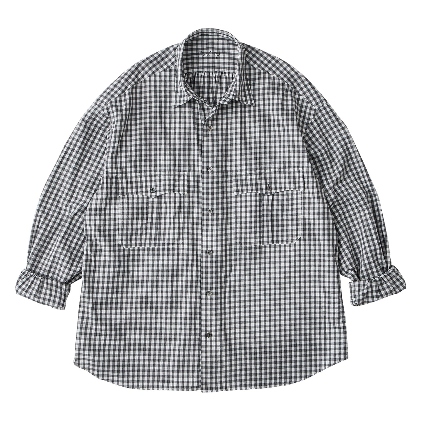 ROLL UP HEATHER GINGHAM CHECK SHIRT (GIZA 120/2)
