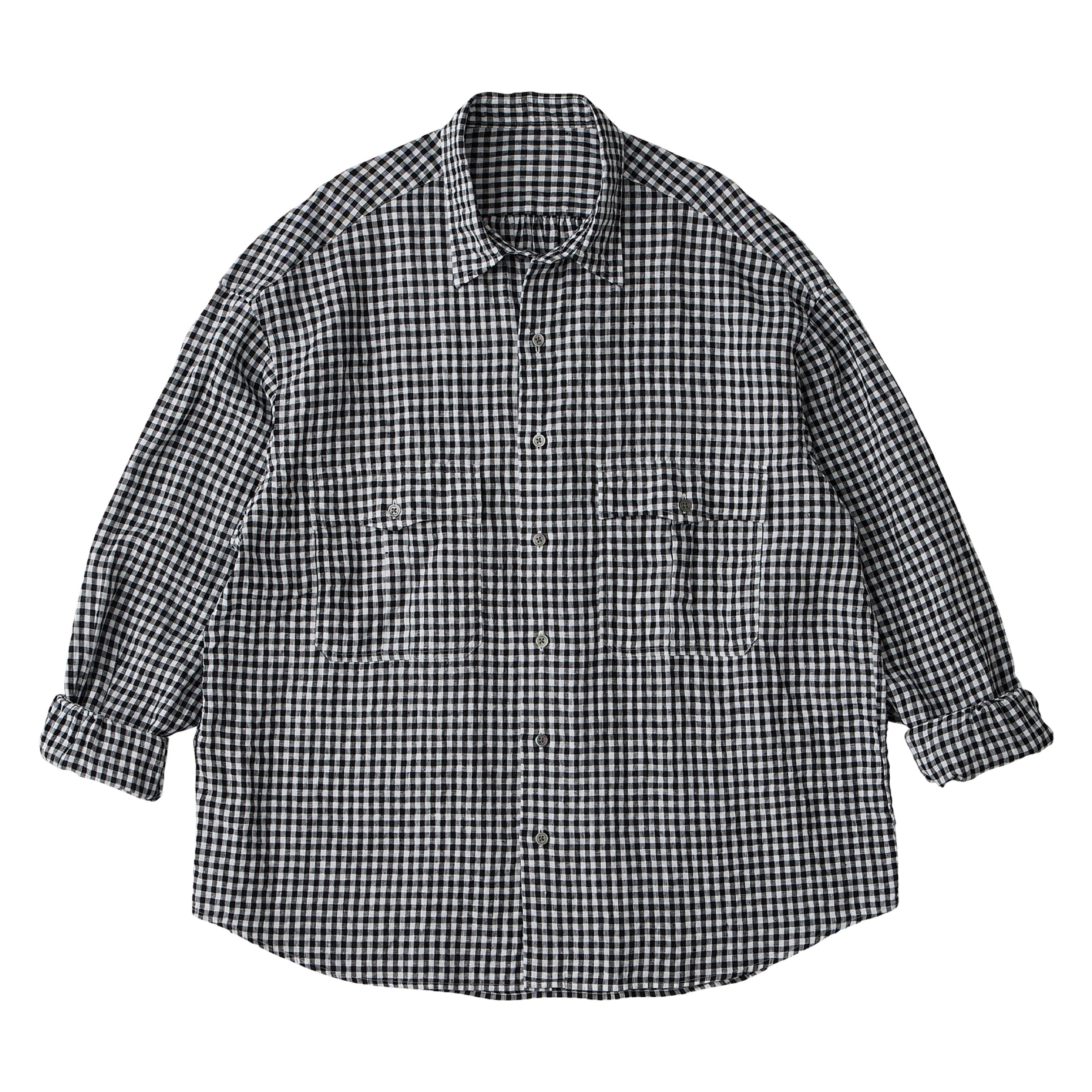 ROLL UP LINEN GINGHAM CHECK SHIRT – PORTER CLASSIC KYOTO