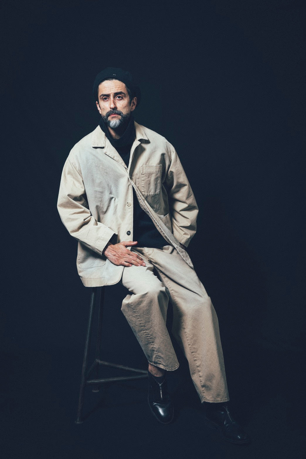 CHINO VINTAGE JACKET -KHAKI-