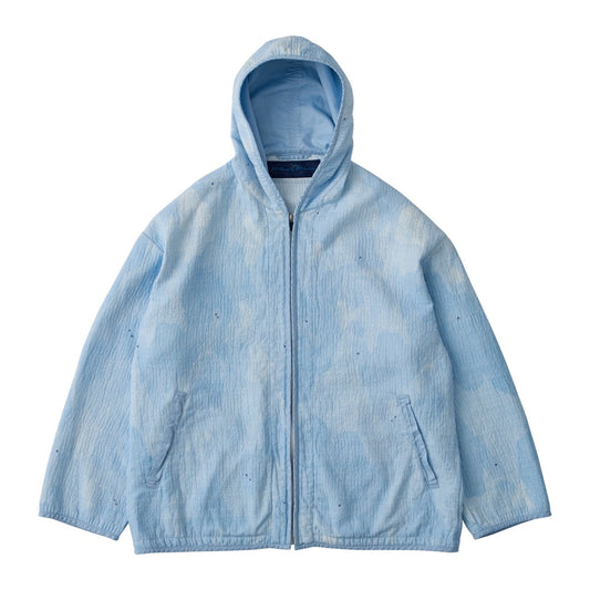 PAINTED SASHIKO WATERCOLOR ZIP UP PARKA
