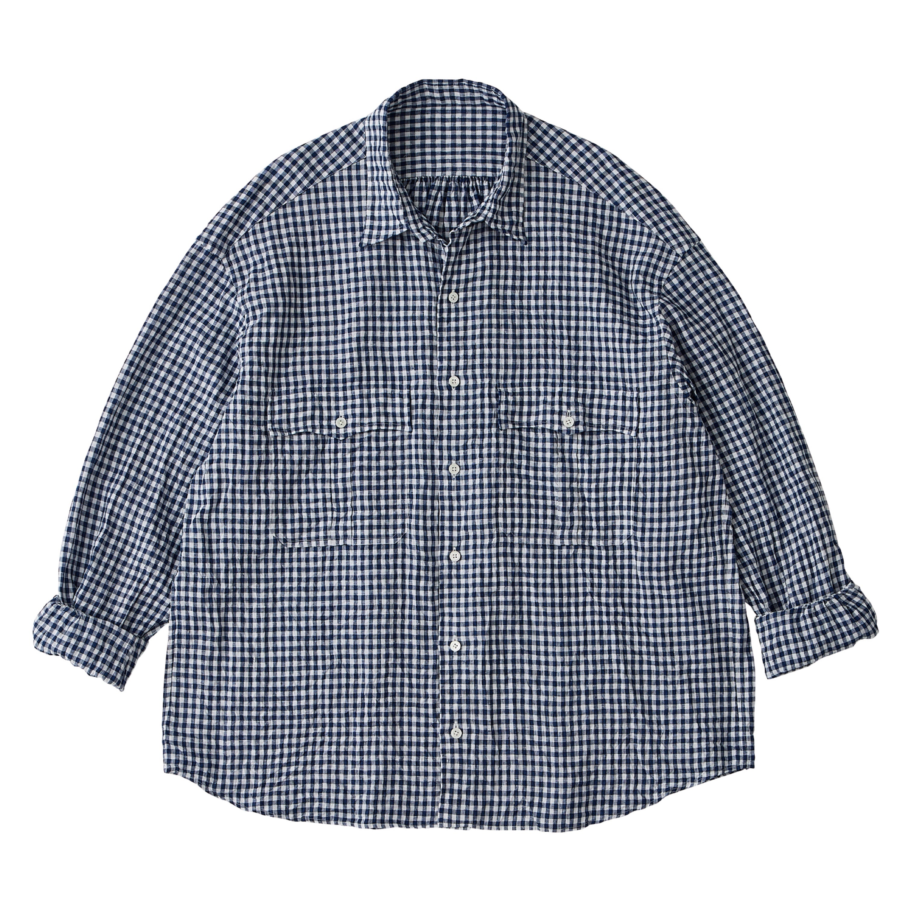 トップス Porter Classic ROLL UP NEW GINGHAM CHECK ROLL UP LINEN GINGHAM CHECK SHIRT – PORTER CLASSIC KYOTO