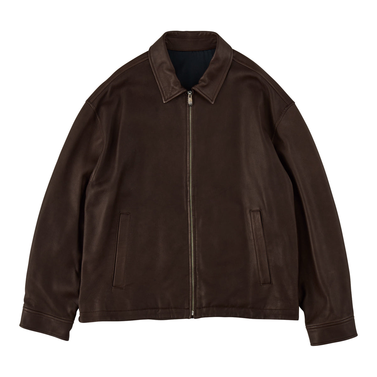 LEATHER ZIP UP JACKET  W / LOVE & PEACE SILVER (ENTREFINO)