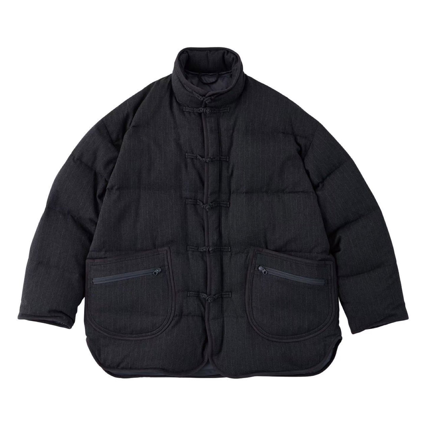 PIN STRIPE CHINESE DOWN JACKET