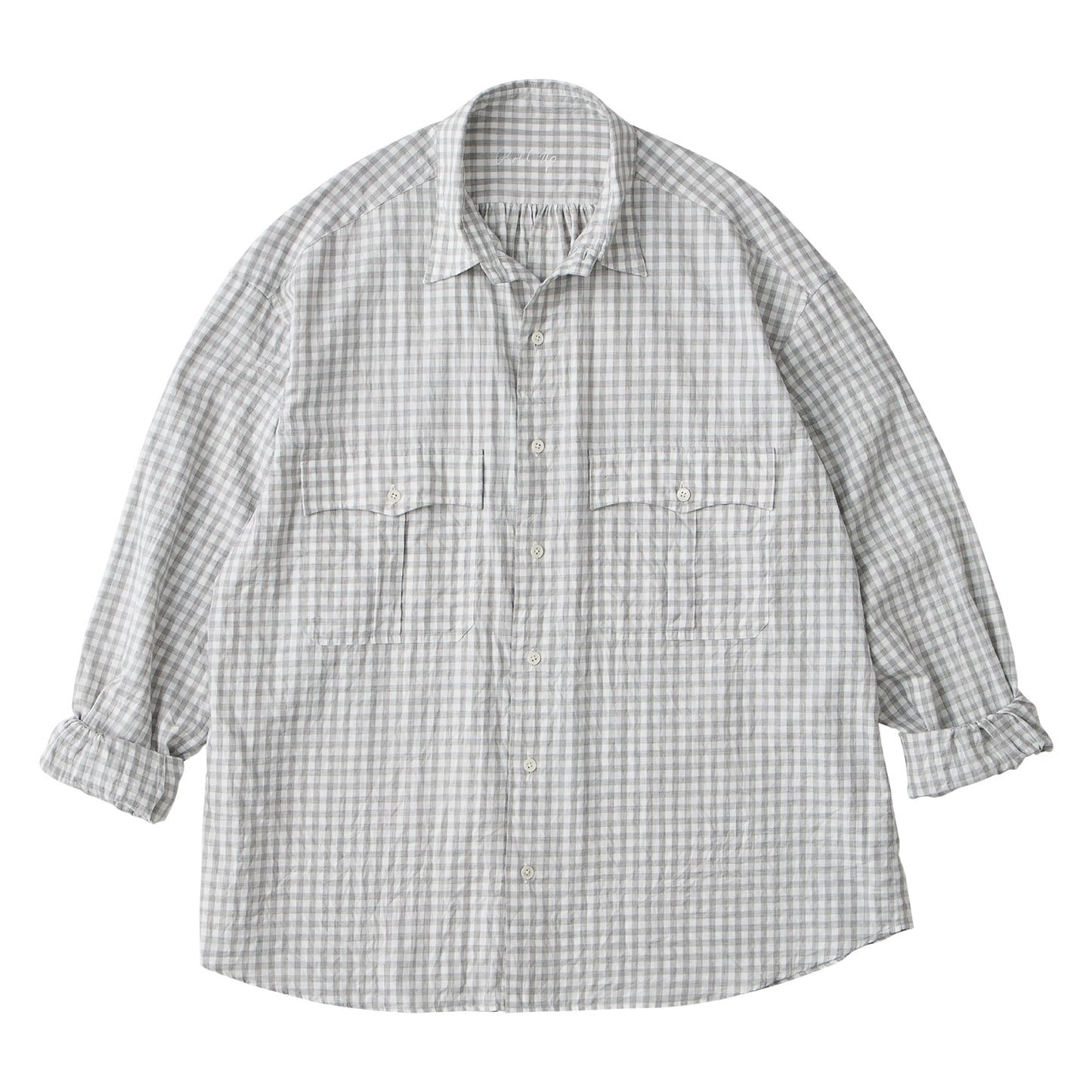 ROLL UP HEATHER GINGHAM CHECK SHIRT (GIZA 120/2)