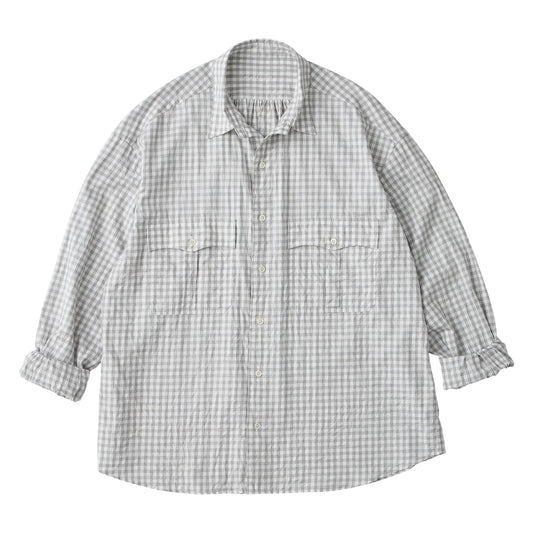 ROLL UP HEATHER GINGHAM CHECK SHIRT (GIZA 120/2)