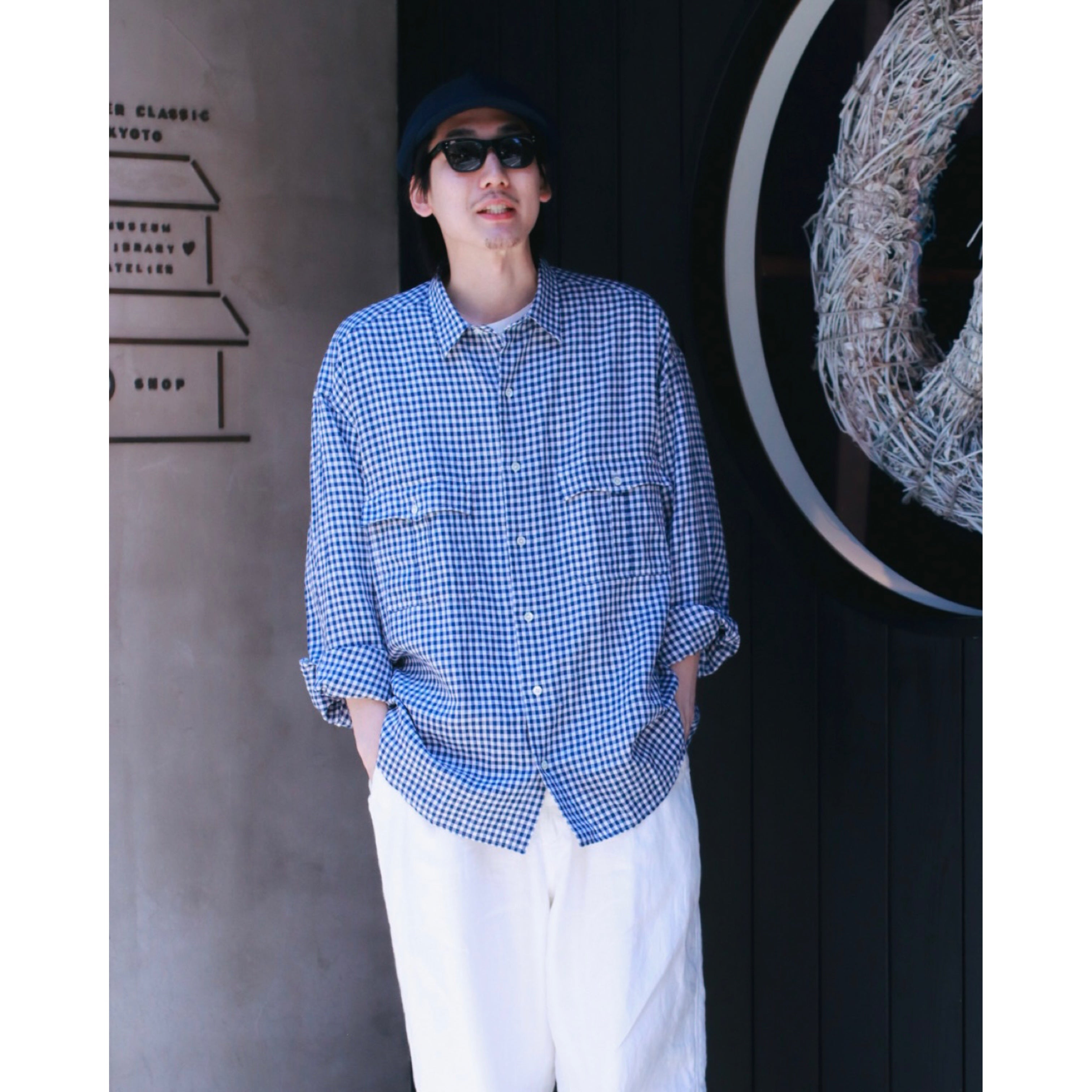 ROLL UP LINEN GINGHAM CHECK SHIRT – PORTER CLASSIC KYOTO