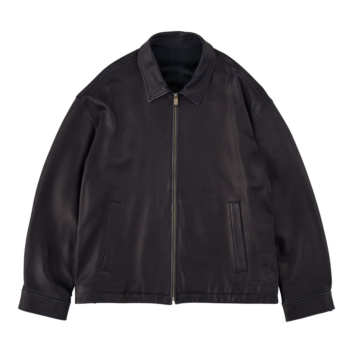 LEATHER ZIP UP JACKET  W / LOVE & PEACE SILVER (ENTREFINO)