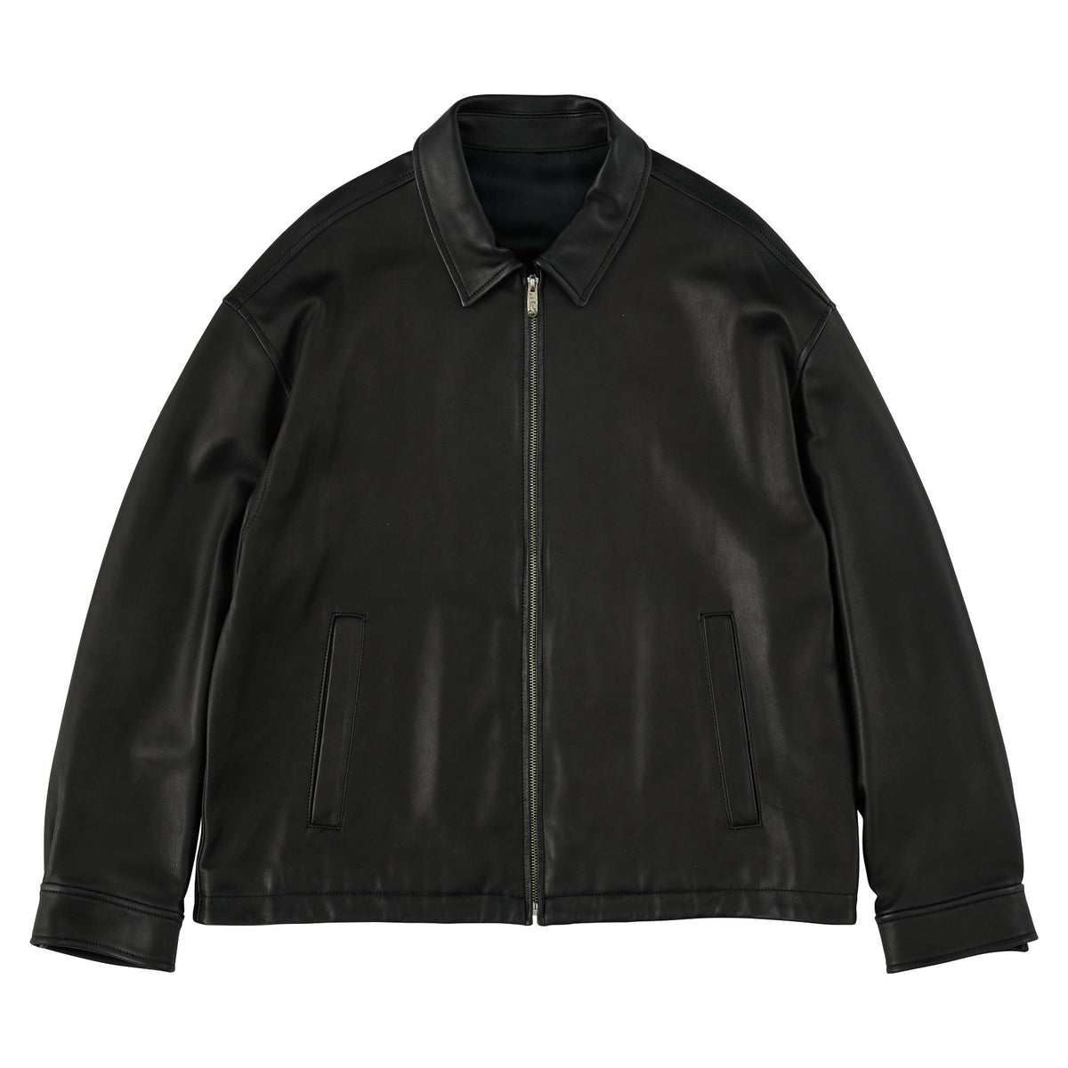 LEATHER ZIP UP JACKET  W / LOVE & PEACE SILVER (ENTREFINO)