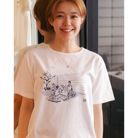 "KYOTO EXCLUSIVE" SUMMER T-SHIRT WHITE -MAIKO & MOHIKAN-