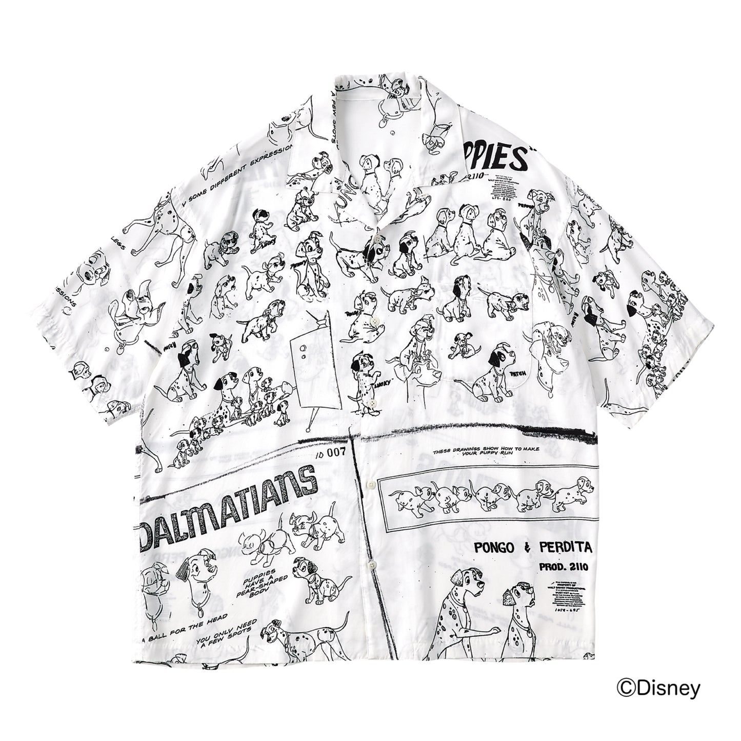 DISNEY MODEL SHEET PC ALOHA COLLECTION ALOHA SHIRT 101 DALMATIANS
