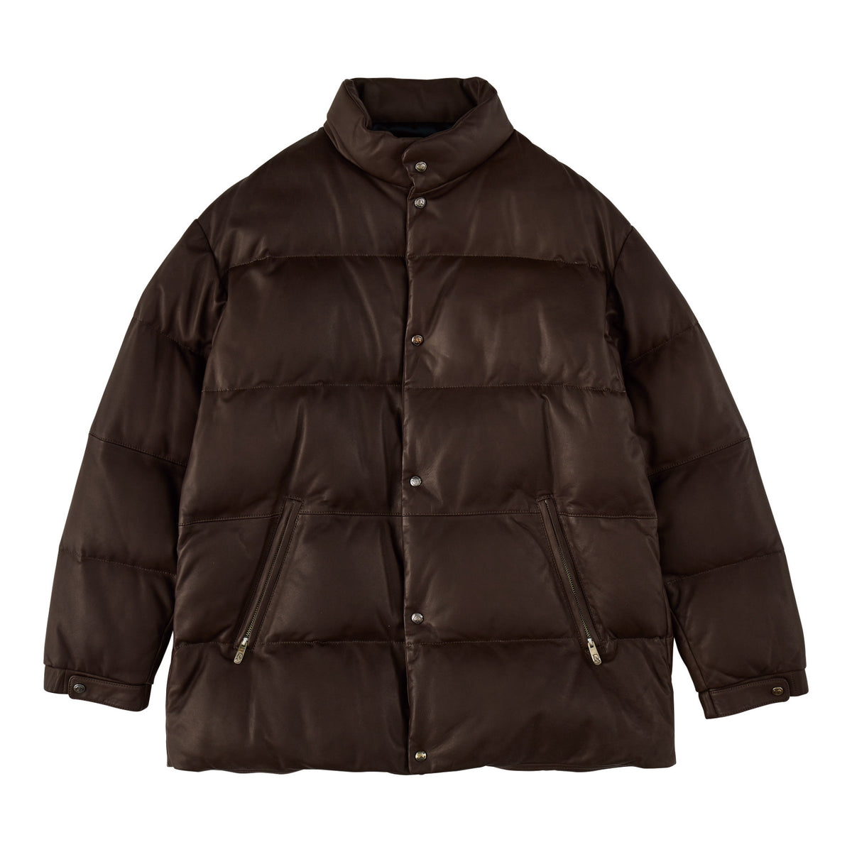 LEATHER DOWN JACKET W / LOVE & PEACE SILVER (ENTREFINO)