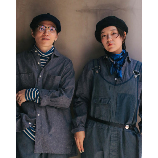 ♥WIDE POCKET CHAMBRAY CHAIN SHIRT -WATCH CHAIN ITEM-