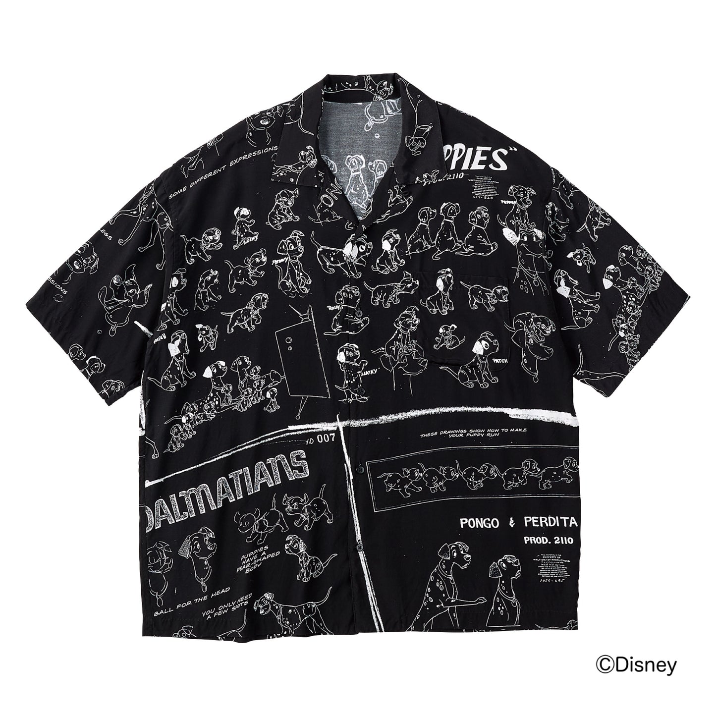 DISNEY MODEL SHEET PC ALOHA COLLECTION ALOHA SHIRT 101 DALMATIANS