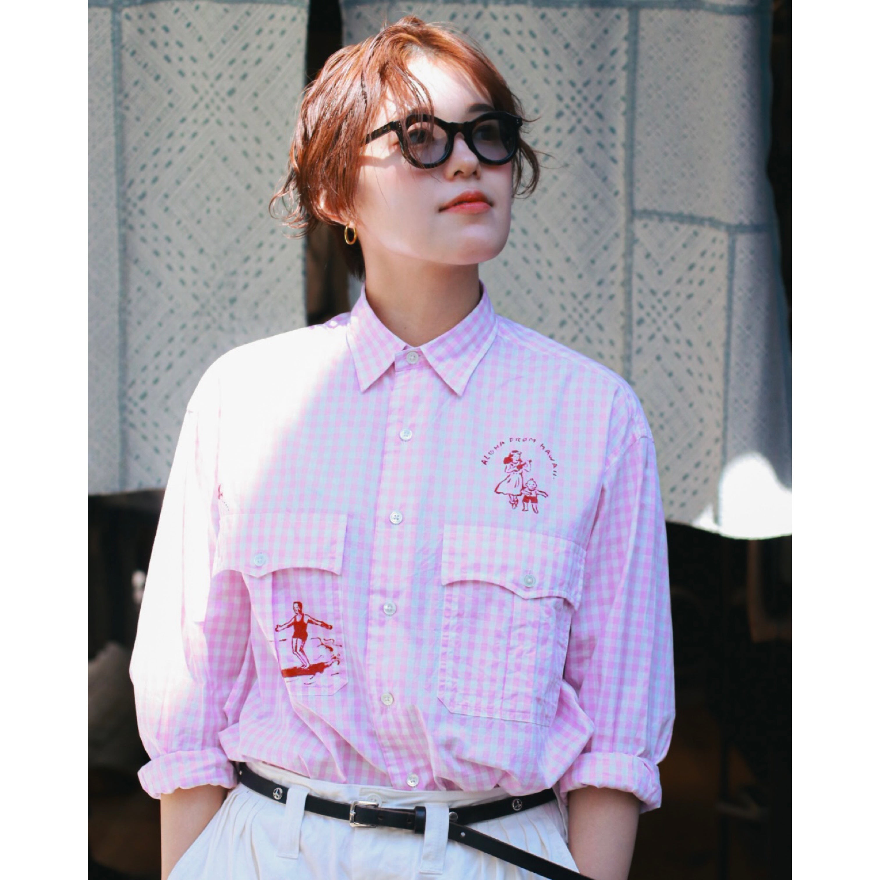 ROLL UP GINGHAM CHECK SHIRT PAINT CUSTOM (SAKURA/S) – PORTER