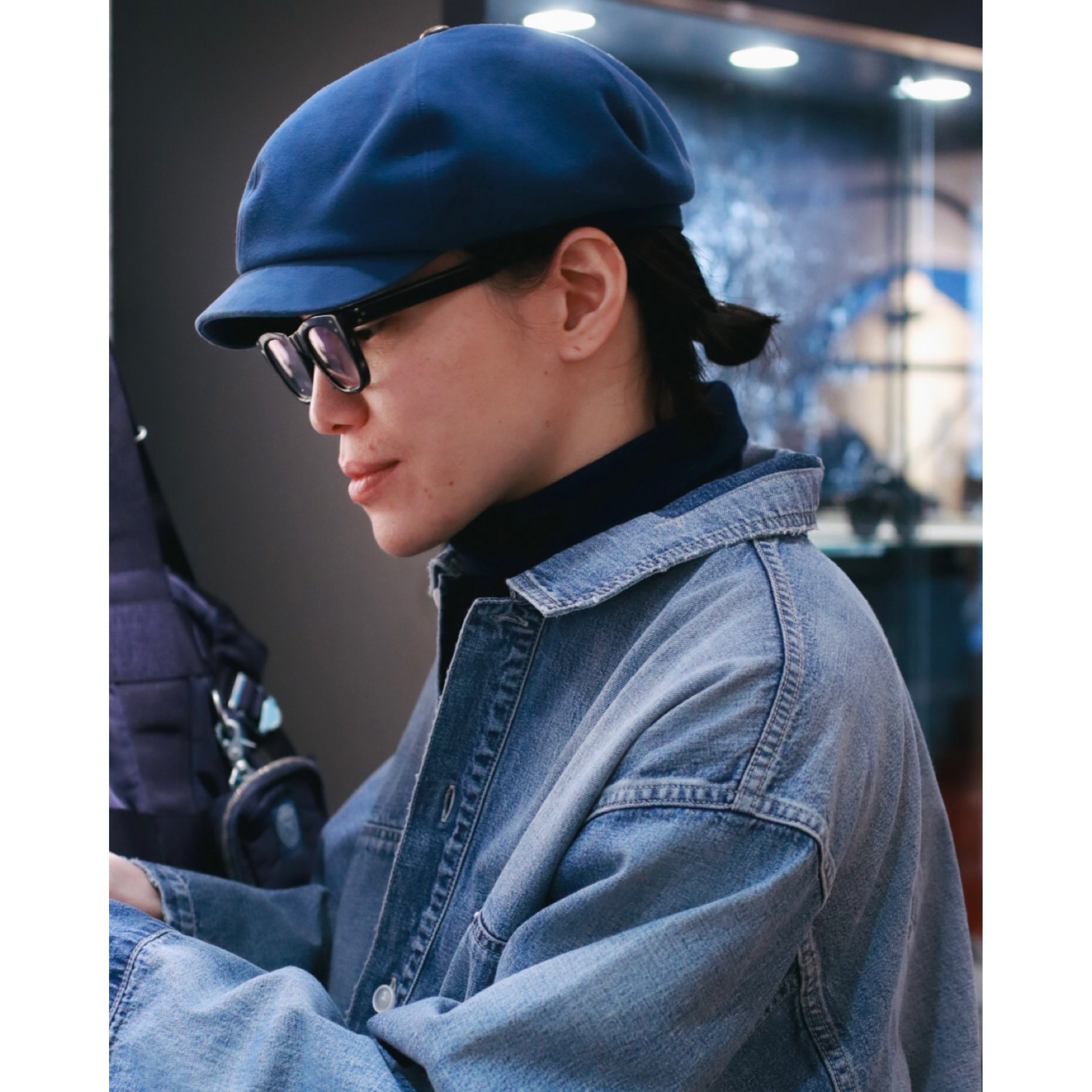 LEATHER SUEDE CASQUETTE W/SILVER BUTTON (ENTREFINO) – PORTER