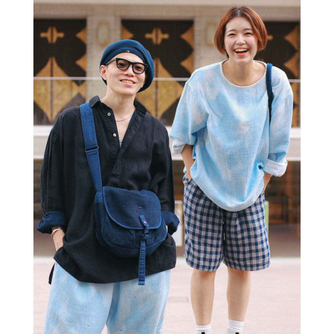 PAINTED SASHIKO WATERCOLOR  LONG T-SHIRT