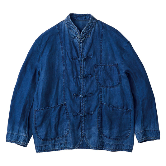 INDIGO LINEN CHINESE JACKET