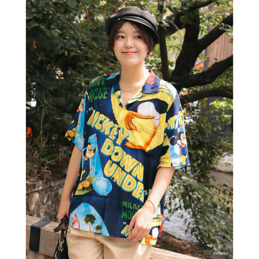 DISNEY VINTAGE POSTER PC ALOHA COLLECTION ALOHA SHIRT MICKEY & BIRD