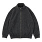 BABY ALPACA / CASHMERE DOUBLE FACE  ZIP UP JACKET W / SILVER ZIPPER