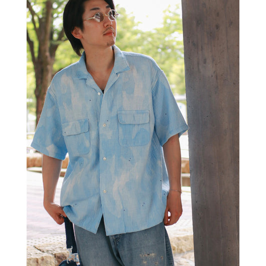 PAINTED SASHIKO WATERCOLOR KAIKIN SHIRT