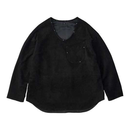 LEATHER SUEDE PULLOVER JACKET  W / ONYX & SILVER (ENTREFINO)