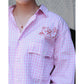 ROLL UP GINGHAM CHECK SHIRT PAINT CUSTOM (SAKURA/L)