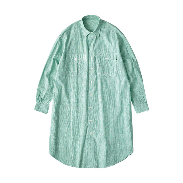 ROLL UP STRIPE SHIRT DRESS
