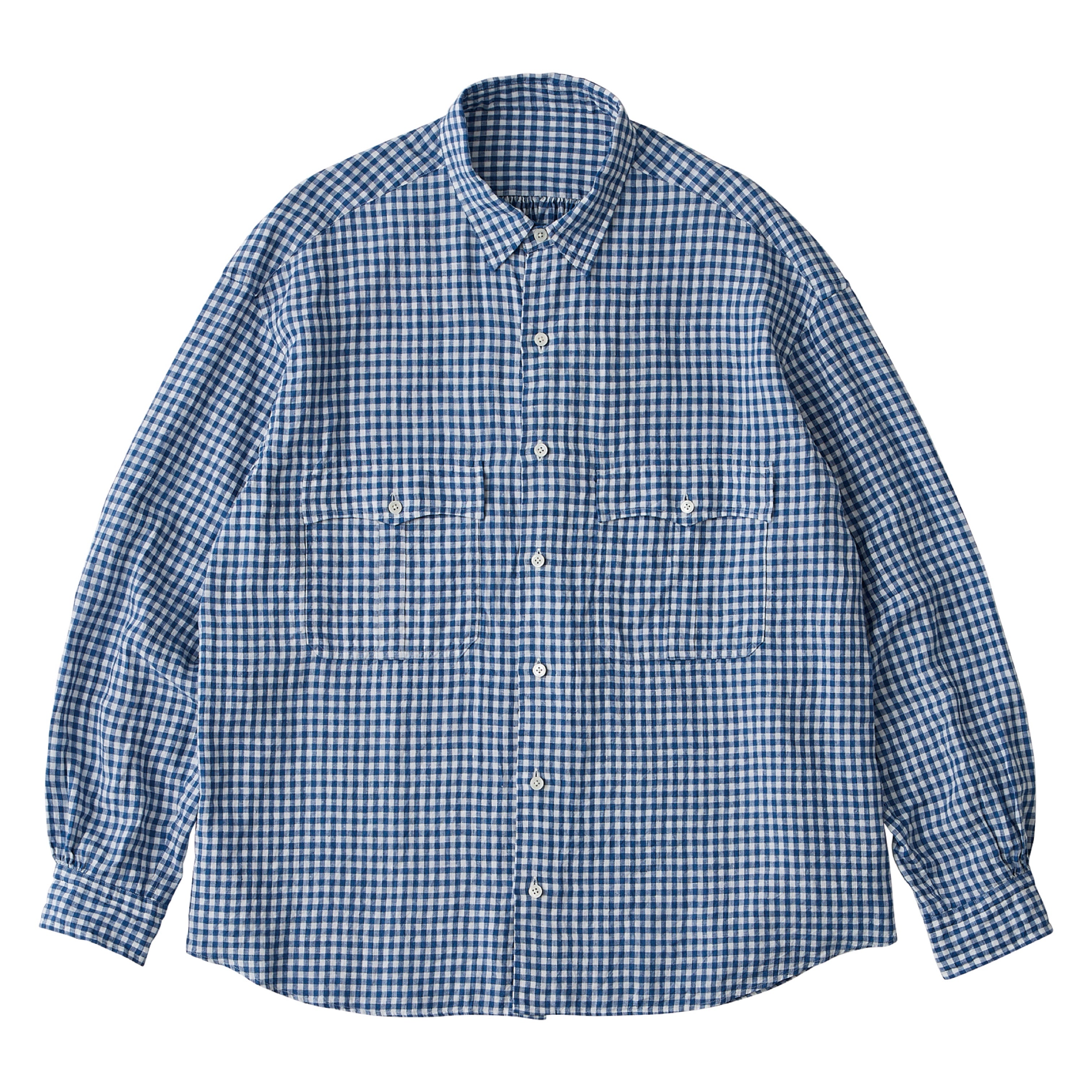 トップス Porter Classic GINGHAM CHECK SHIRT 25ss ROLL UP LINEN GINGHAM CHECK SHIRT – PORTER CLASSIC KYOTO