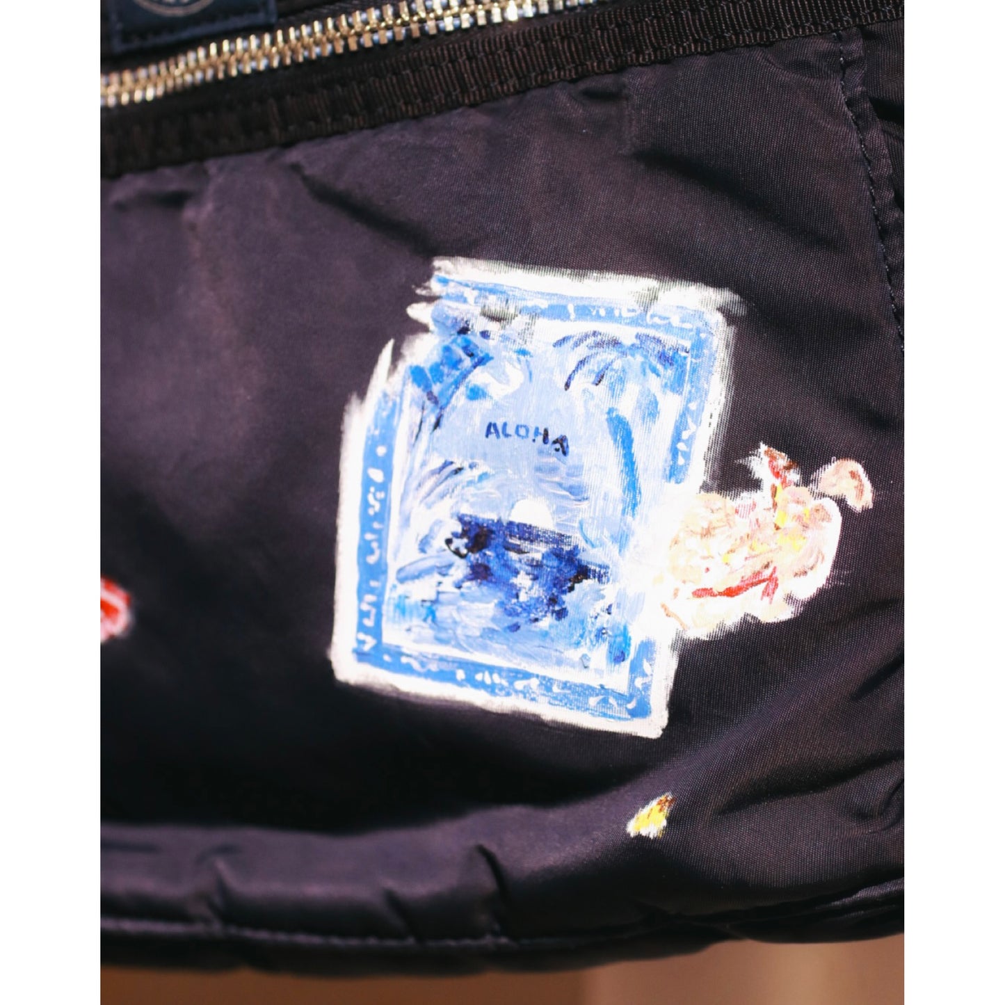 "KYOTO EXCLUSIVE" SUPER NYLON SIMPLE SHOULDER BAG PAINT CUSTOM BLUE