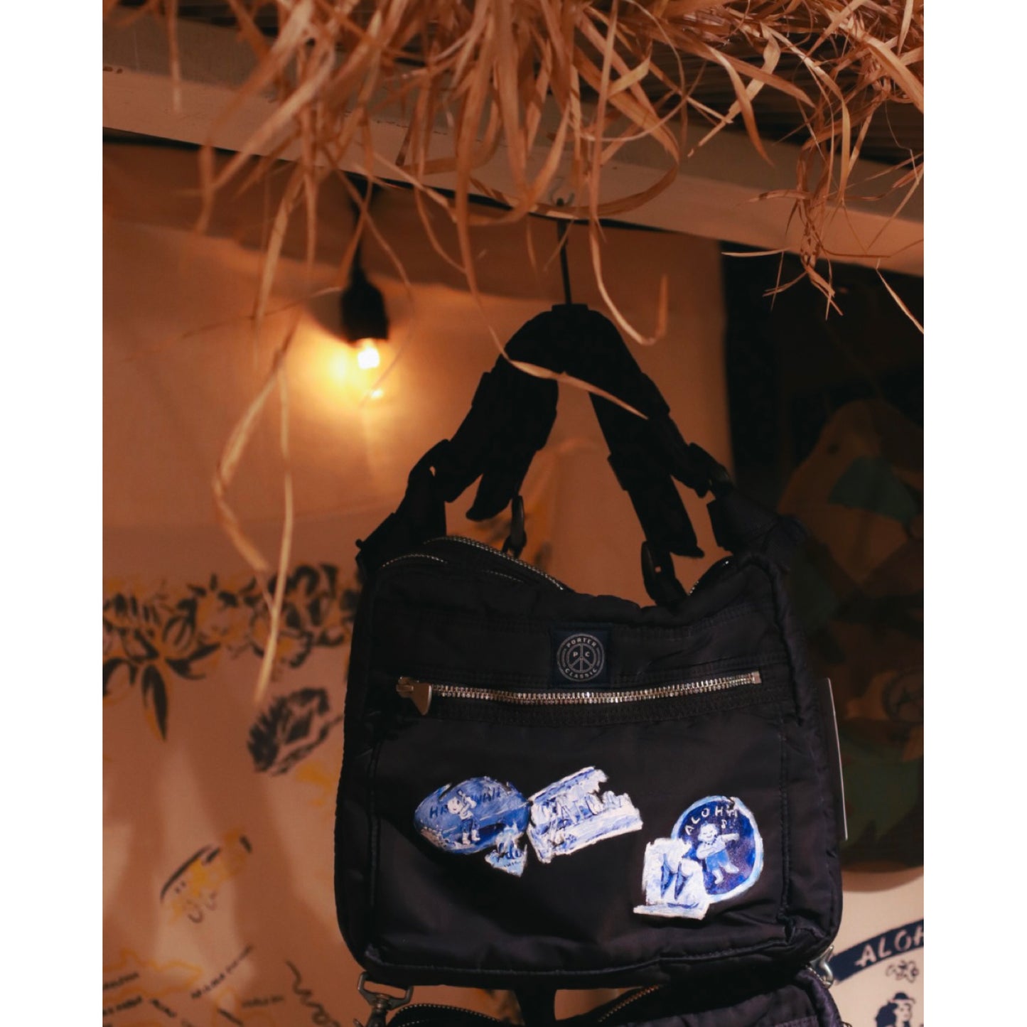 "KYOTO EXCLUSIVE" SUPER NYLON SIMPLE SHOULDER BAG PAINT CUSTOM BLUE