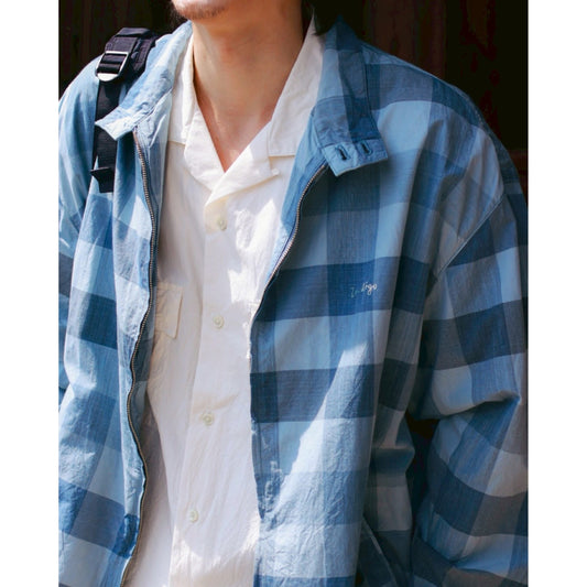 H/W INDIGO CHECK SWING TOP