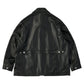 LEATHER CAR COAT W / SILVER BUTTONS