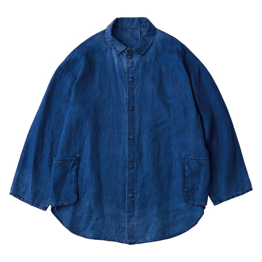 INDIGO LINEN SHIRT JACKET