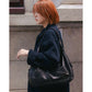 PC RIDERS LEATHER NEWTON SHOULDER BAG W / LOVE & PEACE SILVER